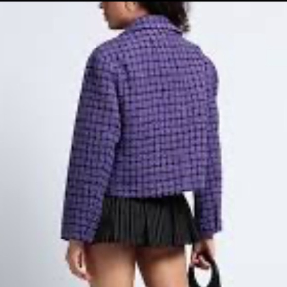 Sandro Simona Purple Tweed Double-Breasted Blazer 38/M/6 - Picture 2 of 10